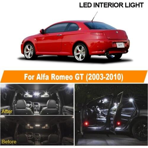 7pcs White Canbus Error Free LED Bulbs Interior Dome Map Trunk Cargo Light Kit For Alfa Romeo GT 2003-2010 Glove Box Lamp