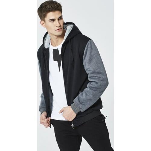 EU size Hoodies mens hooded jackets autumn winter mens thick Plus velvet warm sweatshirts male patchwork Zipper Cardigan Hoody