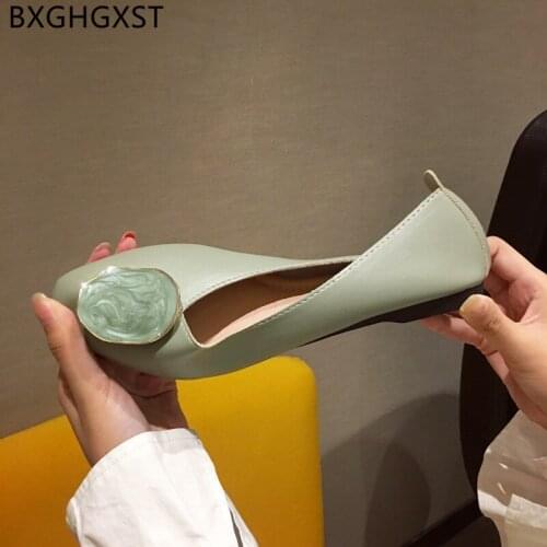 Leather Casual Shoes Loafers Women Korean Fashion Square Toe Slip on Shoes for Women Barefoot Shoes Woman Flats Zapatillas Mujer