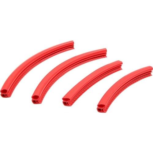 Uxcell 4pcs Red Car Door Scratch Protector Strip Edge Guard Anti-Collision Trim, 4 Pack