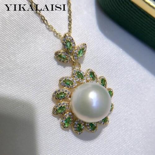 YIKALAISI 925 Sterling Silver Necklaces Jewelry For Women 11-12mm Oblate Natural Freshwater Pearl Pendants New Arrivals