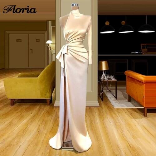 Robe De Soiree Chic High Neck Mermaid Evening Dresses Middle East Kaftans Women Party Gown Arabic Dubai Prom Dress 2020 Vestidos