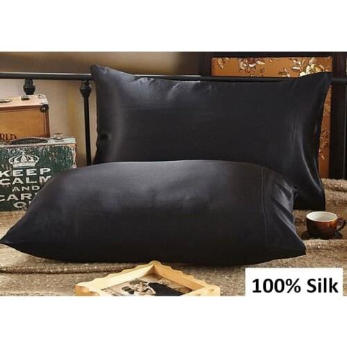 1PC 100% Mulberry Silk Housewife Pillow Case Pillow Cover Pocket Soft Smooth Pillow Sham Stardend Queen King Size Multicolor