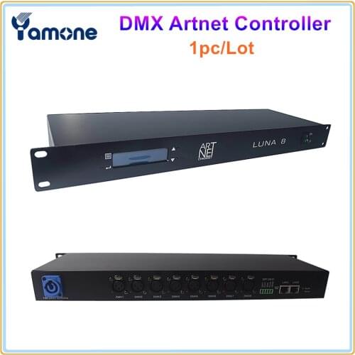 1pc/Lot Both Way Stage Light DMX512 To ArtNet Network DMX Converter 4096 Channels 8 Port With SPI Out Controller For LED Strip