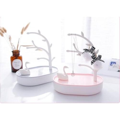 1PC Jewelry Necklace Ring Earring Necklace Organizer Jewelry Earings Holder Wholesale Swan and Tree Stand Organizer QA 130