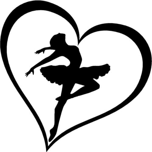 16 * 16cm Ballerina Fashion Heart Shaped Car Sticker PVC Personality Waterproof Sunscreen Exquisite Applique Customizable Colors