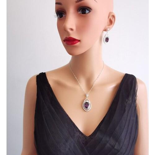 2020 new fashion vintage luxury water drop CZ zircon necklace earrings party jewelry wedding dressing banquet formal jewelry