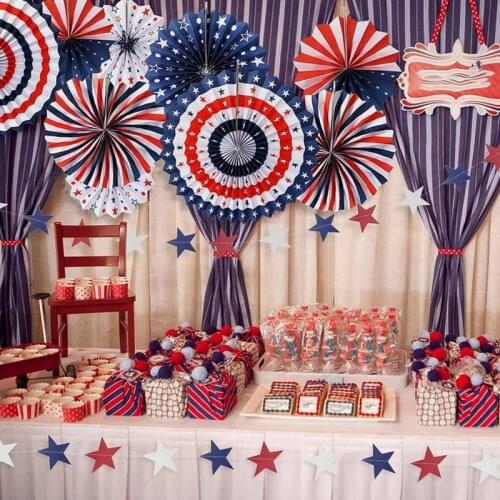 6pcs USA Party Decorations for Independence Day Party Background Wall Decoration