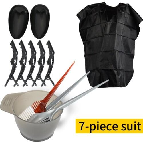 7pcs/Set Hair Color Dye Bowl Comb Brushes Tool Kit Set Tint Coloring