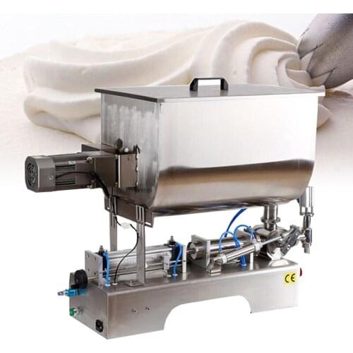 80L Quantitative Semi Fluid Filling Machine For Honey Chili Sauce Sesame Paste Pneumatic Mixing Filling Machine
