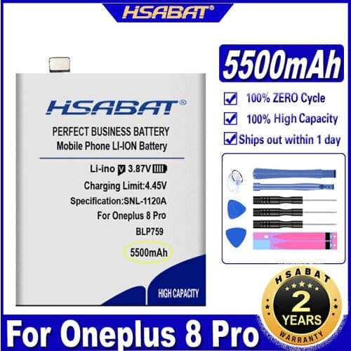 HSABAT BLP759 BLP761 BLP801 2600mAh~5000mAh Battery for Oneplus One Plus 8 / 8 Pro / 8pro / 8T pro 8Tpro Batteries