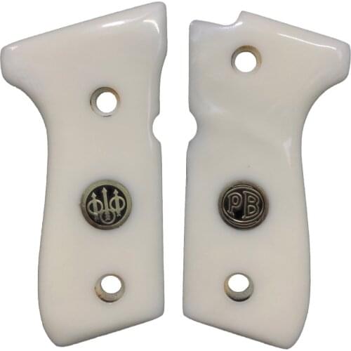 Beretta F92, 92 A1, 92G, 92FS, 96, 96 A1, M9, m9A1 Compatible Metal Special Series Cream Pearl Grips Mod19