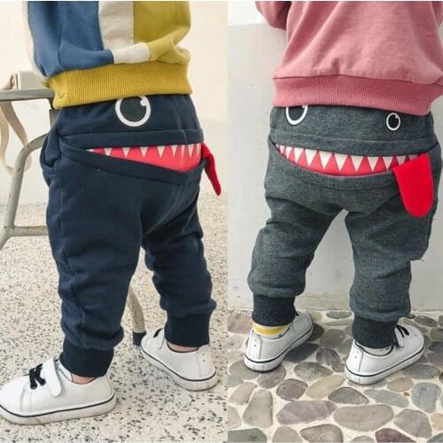 Casual Baby Children Pants Toddler Boys Girls Cute Big Mouth Monster Trousers Costumes Long Kids Infant Cartoon Panty Clothes