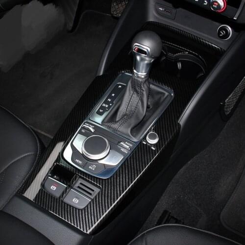 Central Gear Shift Frame Decoration Cover Trim For Audi A3 8V 2014-2018 LHD ABS Carbon Fiber Color Car Styling Accessories