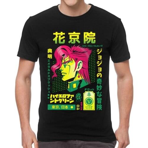Jojo Bizarre Adventure T Shirt for Men 100% Cotton Printing T-shirt Streetwear Tshirt Short Sleeve Noriaki Kakyoin Tees Tops