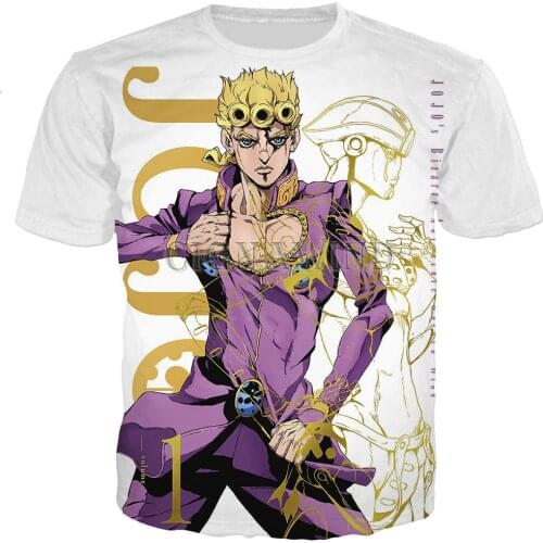 JoJos Bizarre Adventure T-shirt Anime Cosplay Otaku Summer Short Sleeve Unisex Harajuku Tshirt Streetwear Tee Tops Drop Ship
