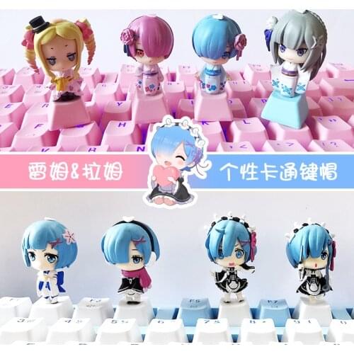 Gaming Accessories White Keycaps For Mechanical Keyboard Cartoon Key Cap Cross Axis Mechanical Keyboard Personality