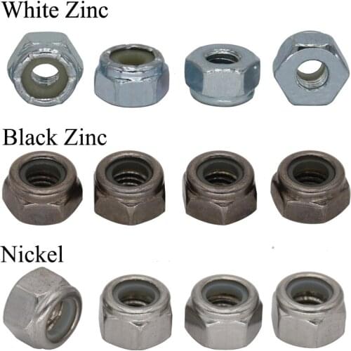 M2 M3 M4 M5 DIN985 Black White Zinc Plated Galvanized Carbon Steel Prevailling Torque Type Nylon Insert Jam Hexagon Hex Lock Nut