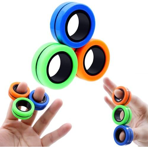Magnetic Rotating Fingertip Top Anti-stress Ring Toy Magnetic Fidget Spinner Rings