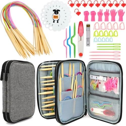 Circular Knitting Needles Set DIY Yarn Craft Weave Tools Scissors Measure Ruler Sewing Accessories