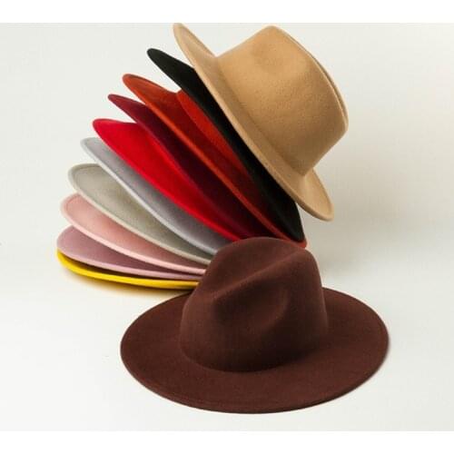 New 2021 casual simple bare woolen childrens jazz top hat shopping and tourism felt jazz hat