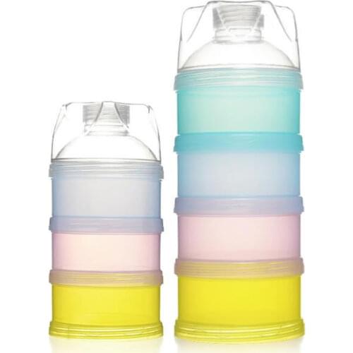New portable baby feeding milk powder and food bottle container 4-layer 3-layer rotary sealing mesh utility box