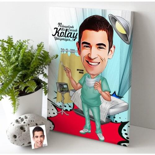 Personalized Mr Cerrah Cartoon Canvas Table (30x50 cm.) gift Home Decoration Special Design Home Office Business Place Quality