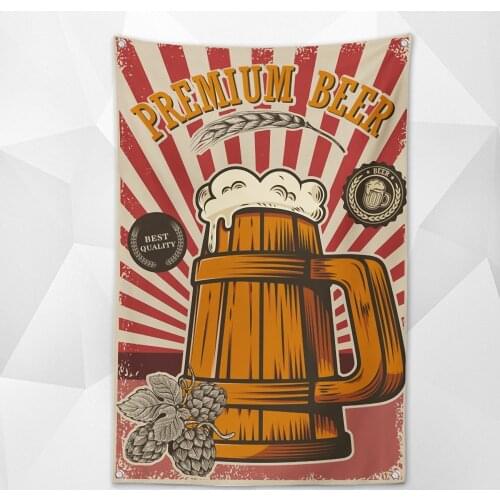 PREMIUM BEER! Vintage Beer Day Poster Canvas Painting Bar Wine Cellar Cafe Home Decor Shabby Chic Wall Art Banner Flag Mural