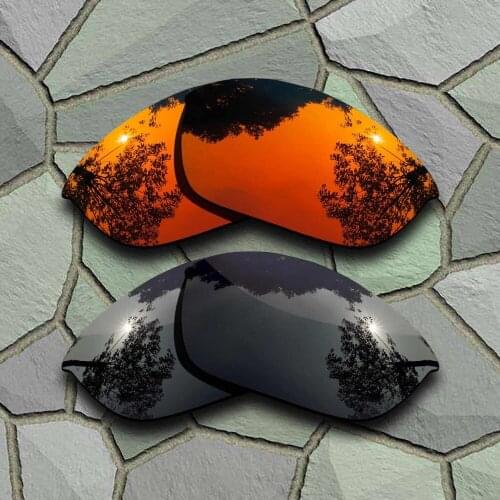 Grey Black&Red Orange Sunglasses Polarized Replacement Lenses for Oakley Half Jacket 2.0