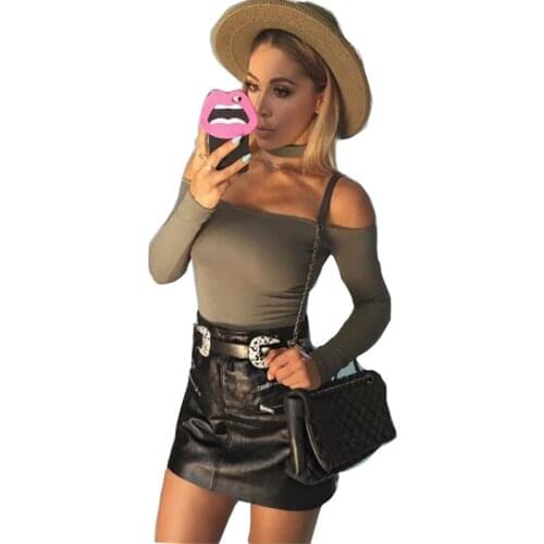 Slash Neck Sexy Bodysuit Women Tops Rompers Womens Jumpsuit Long Sleeve Bodycon Jumpsuit Overalls One Piece Bodysuit Body Female