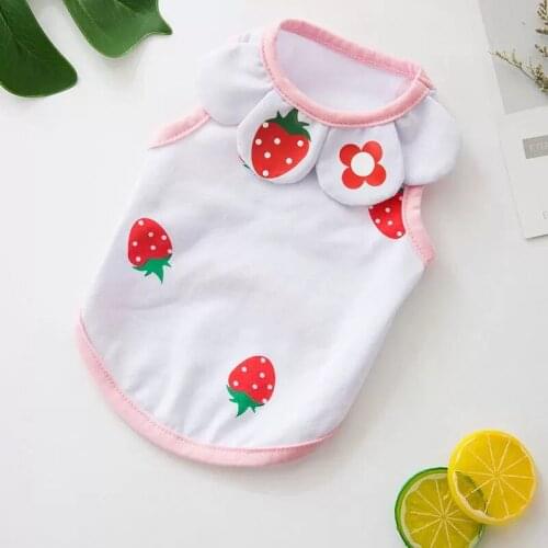 Spring Cute Strawberry Pet Cat dog Clothes chihuahua Vest for small dogs cats puppy apparel Summer pets Clothing for yorkie pug