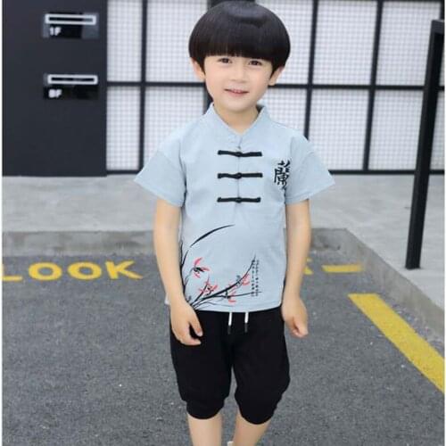 2019 High Quality Summer Baby Kids Boys Clothes Casual Novelty China Style T-shirt + Shorts 2Pcs Set Children Clothes Outfits