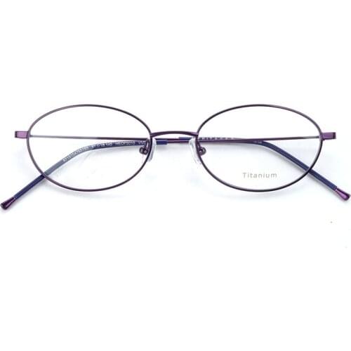 Womens Pure Titanium Glasses Frame Super Lightweight Full Rim Silver/Violet/Champagne/Coffee