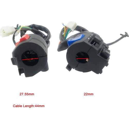 1 Pair 12V DC Right and Left side, Universal Motorcycle Control Switch 7/8" 22cm Handlebar Switch
