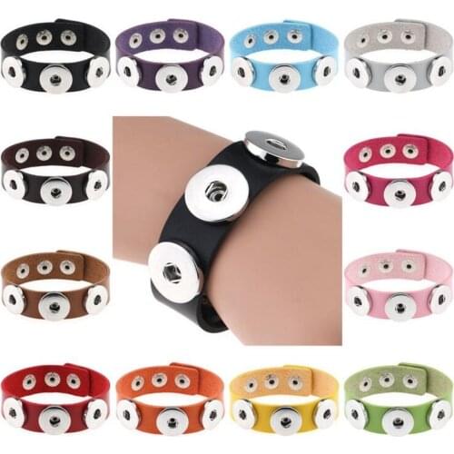 10 Color Fashion Punk Style New Trend Leather Snap Jewelry Snap Button Leather Bracelet Hot Selling