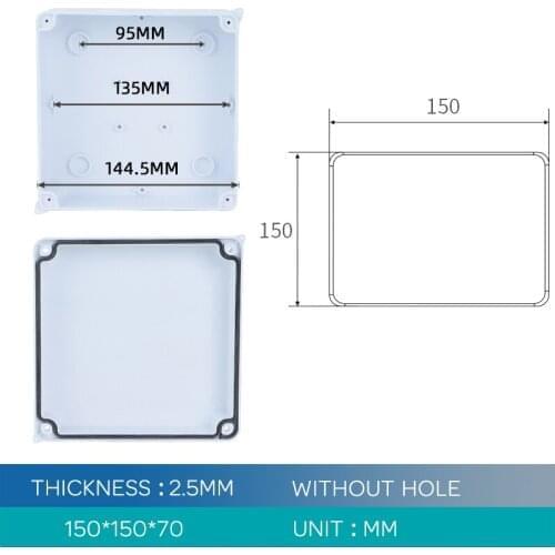150*150*70MM Outdoor waterproof power box ABS plastic IP65 electric control box indoor wire shell connection cable junction box