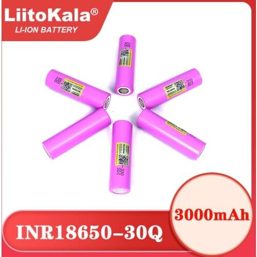 Liitokala 3.7V 18650 Original ICR18650 30Q 3000mAh lithium Rechargeable battery Discharge 15A 20A Batteries