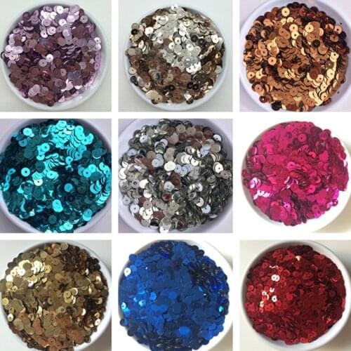 3mm 4mm 5mm 6mm Sparkles Flat Sequin Round Loose Blue Sequins for Crafts Paillette Sewing Garment Bags Shoes DIY Accessories