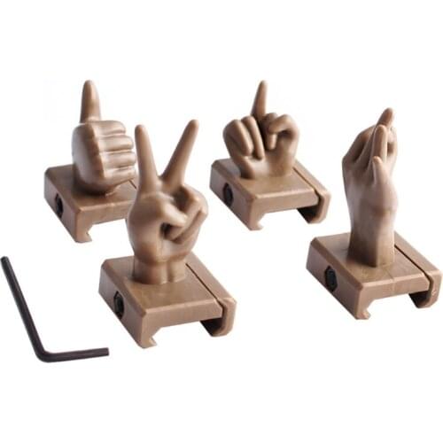 4 Pcs Novelty Finger Thumb Sights Wide Rail Mount Base Hunting Scope Mount Decoration Outdoor Sports Entertainment Hunting M68D