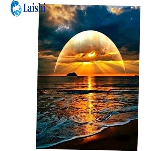 5D Diamond Painting Abstract sunset beach Full Square Cross stitch Diamond Embroidery Sale Rhinestones Pictures Diamond Mosaic
