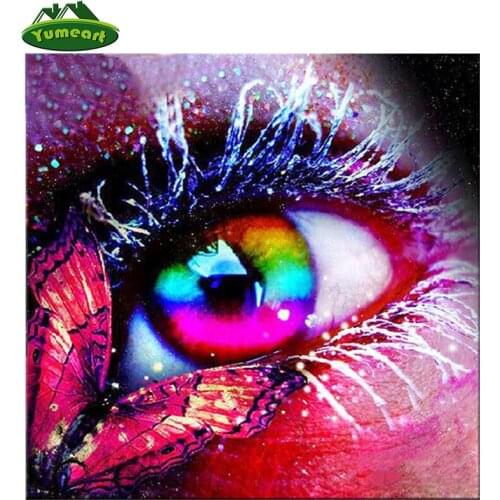 5D Diamond Mosaic Butterfly Women Eyes Needlework Diy Diamond Painting Cross Stitch Diamond Embroidery Creative Art Crafts