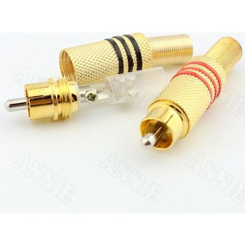 10pcs/lot Store Promoting Gold Plated RCA Socket Solderless Jack Audio And Video Plug