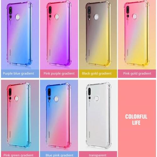 Gradient Color Soft Silicone Case For Huawei P30 Pro P40 Lite Y5 Y6 Y7 Pro Y9 Prime P Smart Z PIus 2019 Mate 10 20 30 Lite Coque