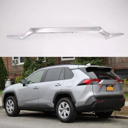 For Toyota RAV4 2018 2019 High-quality ABS Carbon fiber/Chrome plated Rear Trunk Lid Cover Trim Car-styling
