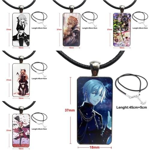 For Women Anime Seraph Of The End Hyakuya Yuichiro Necklace Fashion Long Chain With Rectangle Necklace Jewelry