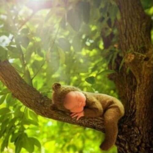 Newborn Footed Romper Bonnet set Photography props Baby girl Overalls Sitter Clothes Full set