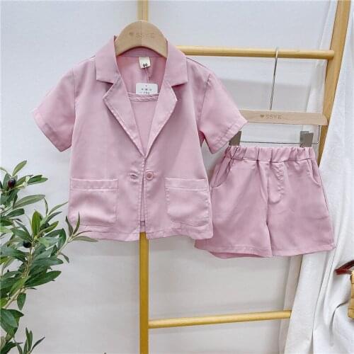 Girls' Suit Summer New Short-sleeved Three-piece Suit Girls Clothing Toddler Fall Clothes 2021 Kids Boutique Clothing Wholesale