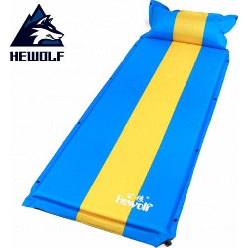 Hewolf Inflable Camping Mat One Person Automatic Inflatable Splicing Camping Mat Comfortable Portable Picnic Mat Sleeping Mat