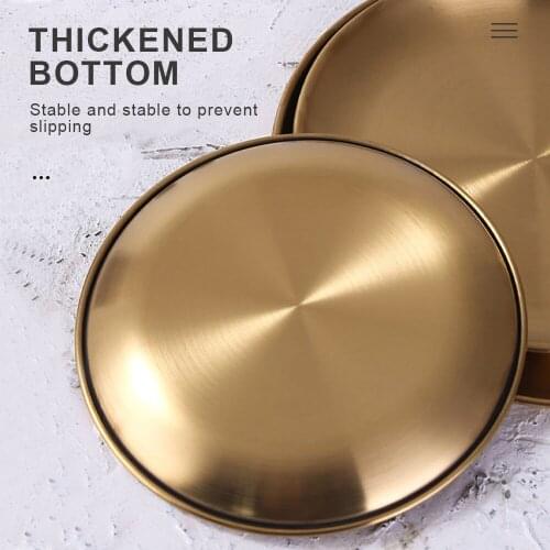 Assiettes de table Round Tray European Style Dinner Plates Stainless Steel Creative Kitchen accessories Tool Gift