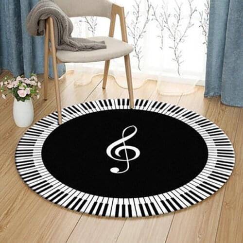 Music Symbol Round Carpet bathroom living room Non-Slip Carpet Home Bedroom Mat Floor Decoration balcony bath tapis salon rugs